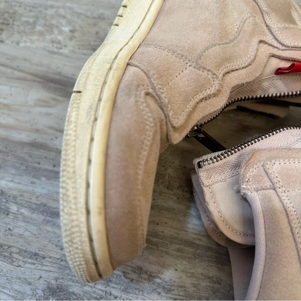 Nike Women's Air Jordan 1 High Zip Particle Beige PinkBronze AQ3742-205 Size 6.5